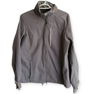 Coupé Collection Gray Rain Jacket with Zip Out Hood Fleece Lined XL